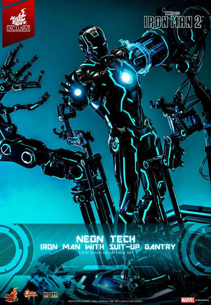 Iron Man 2 Action Figure 1/6 Neon Tech Iron Man with Suit-Up Gantry 32cm2