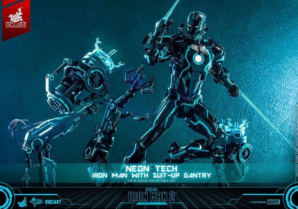 Iron Man 2 Action Figure 1/6 Neon Tech Iron Man with Suit-Up Gantry 32cm9