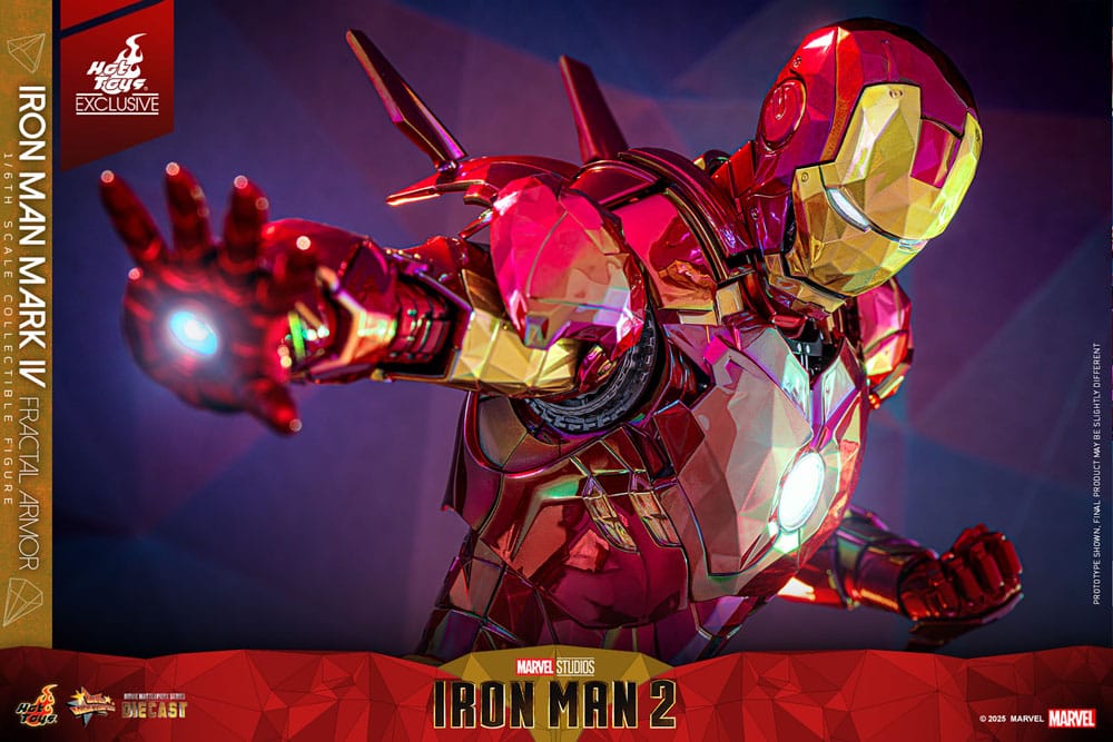 Iron Man Movie Masterpiece Diecast Action Figure 1/6 Iron Man Mark VI (Fractal Armor) Hot Toys Exclusive 33cm19