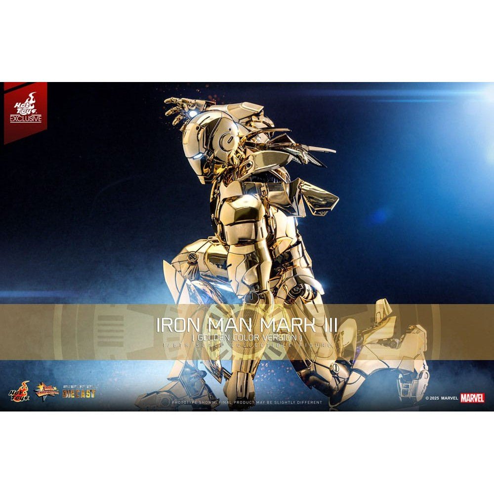 Iron Man Movie Masterpiece Diecast Action Figure 1/6 Iron Man Mark III (Gold Color Version) Hot Toys Exclusive 33cm2