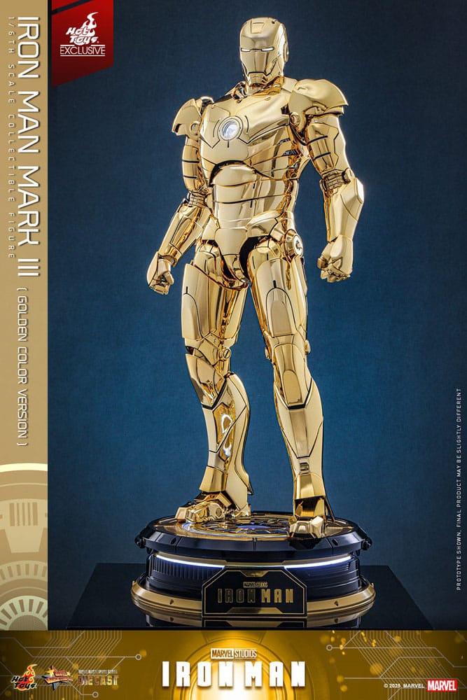 Iron Man Movie Masterpiece Diecast Action Figure 1/6 Iron Man Mark III (Gold Color Version) Hot Toys Exclusive 33cm11