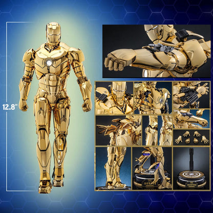Iron Man Movie Masterpiece Diecast Action Figure 1/6 Iron Man Mark III (Gold Color Version) Hot Toys Exclusive 33cm20