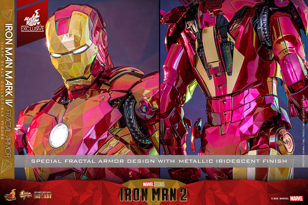 Iron Man Movie Masterpiece Diecast Action Figure 1/6 Iron Man Mark VI (Fractal Armor) Hot Toys Exclusive 33cm20