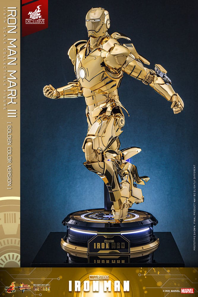 Iron Man Movie Masterpiece Diecast Action Figure 1/6 Iron Man Mark III (Gold Color Version) Hot Toys Exclusive 33cm13