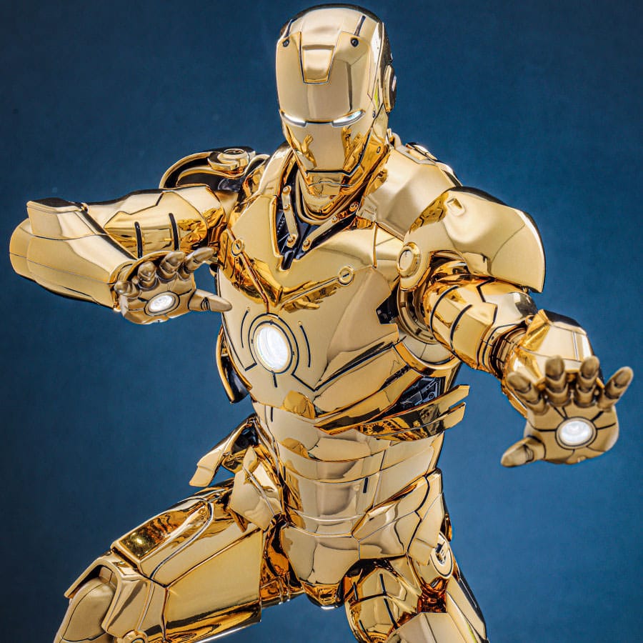 Iron Man Movie Masterpiece Diecast Action Figure 1/6 Iron Man Mark III (Gold Color Version) Hot Toys Exclusive 33cm21