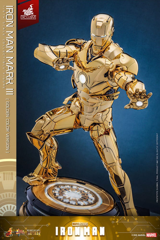 Iron Man Movie Masterpiece Diecast Action Figure 1/6 Iron Man Mark III (Gold Color Version) Hot Toys Exclusive 33cm12