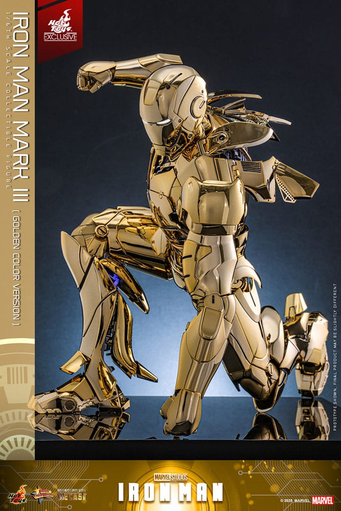 Iron Man Movie Masterpiece Diecast Action Figure 1/6 Iron Man Mark III (Gold Color Version) Hot Toys Exclusive 33cm8