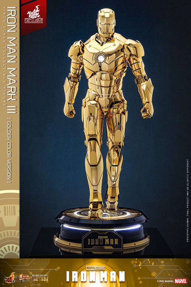 Iron Man Movie Masterpiece Diecast Action Figure 1/6 Iron Man Mark III (Gold Color Version) Hot Toys Exclusive 33cm10