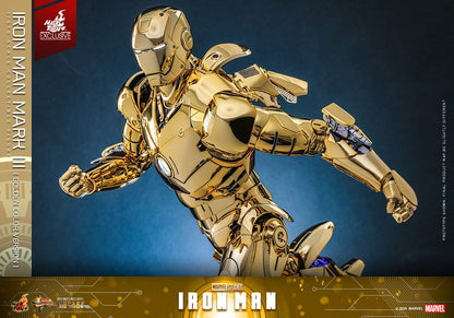 Iron Man Movie Masterpiece Diecast Action Figure 1/6 Iron Man Mark III (Gold Color Version) Hot Toys Exclusive 33cm15
