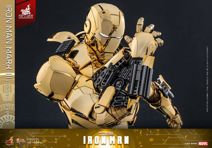Iron Man Movie Masterpiece Diecast Action Figure 1/6 Iron Man Mark III (Gold Color Version) Hot Toys Exclusive 33cm5