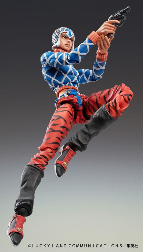 JoJo's Bizarre Adventure Part 5 Golden Wind Super Action Statue Figure Chozokado Guido Mista & Sex Pistols (re-run) 15cm3