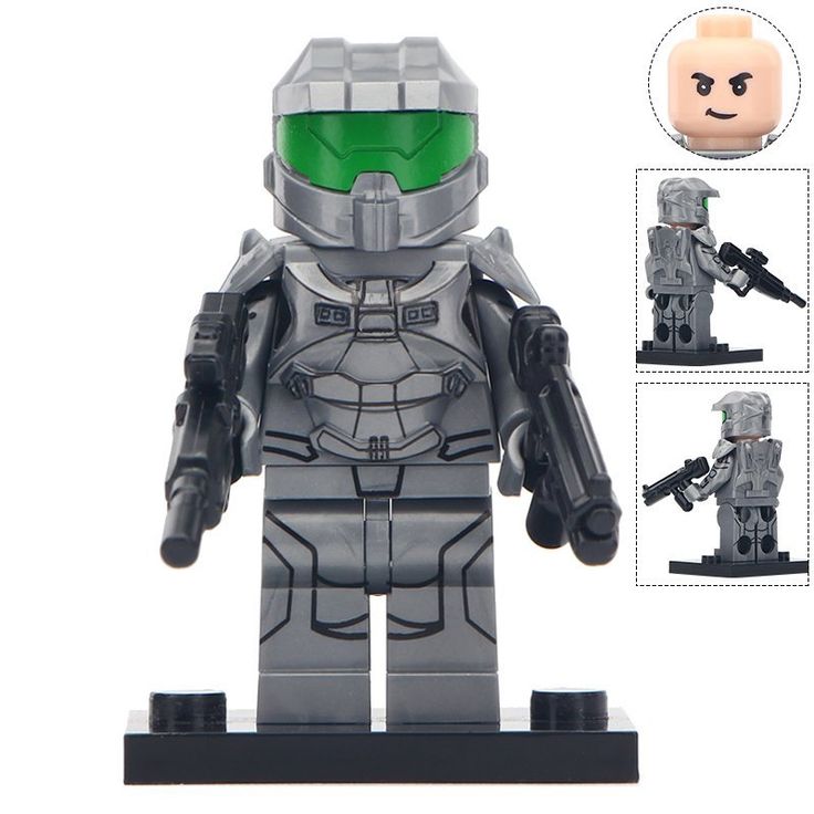 Grey Spartan Custom Halo Video Game Minifigure1