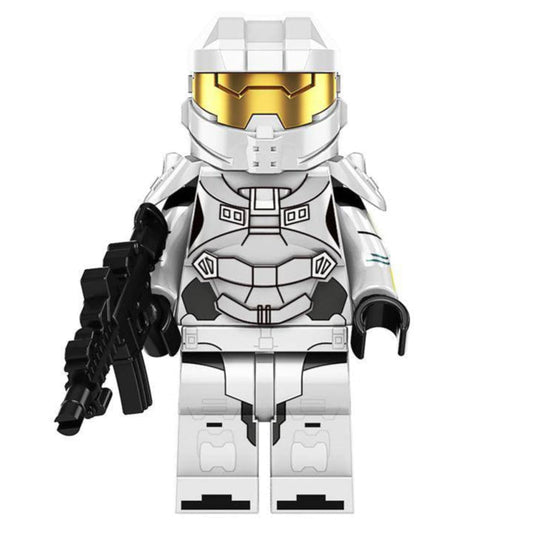White Spartan Custom Halo Video Game Minifigure1