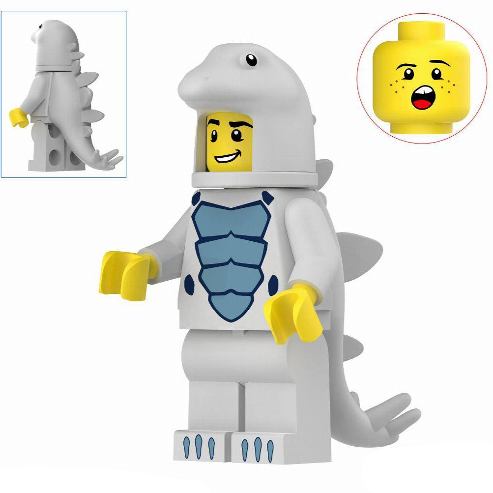 Light Blue Stegosaurus Costumed Fan Custom Minifigure