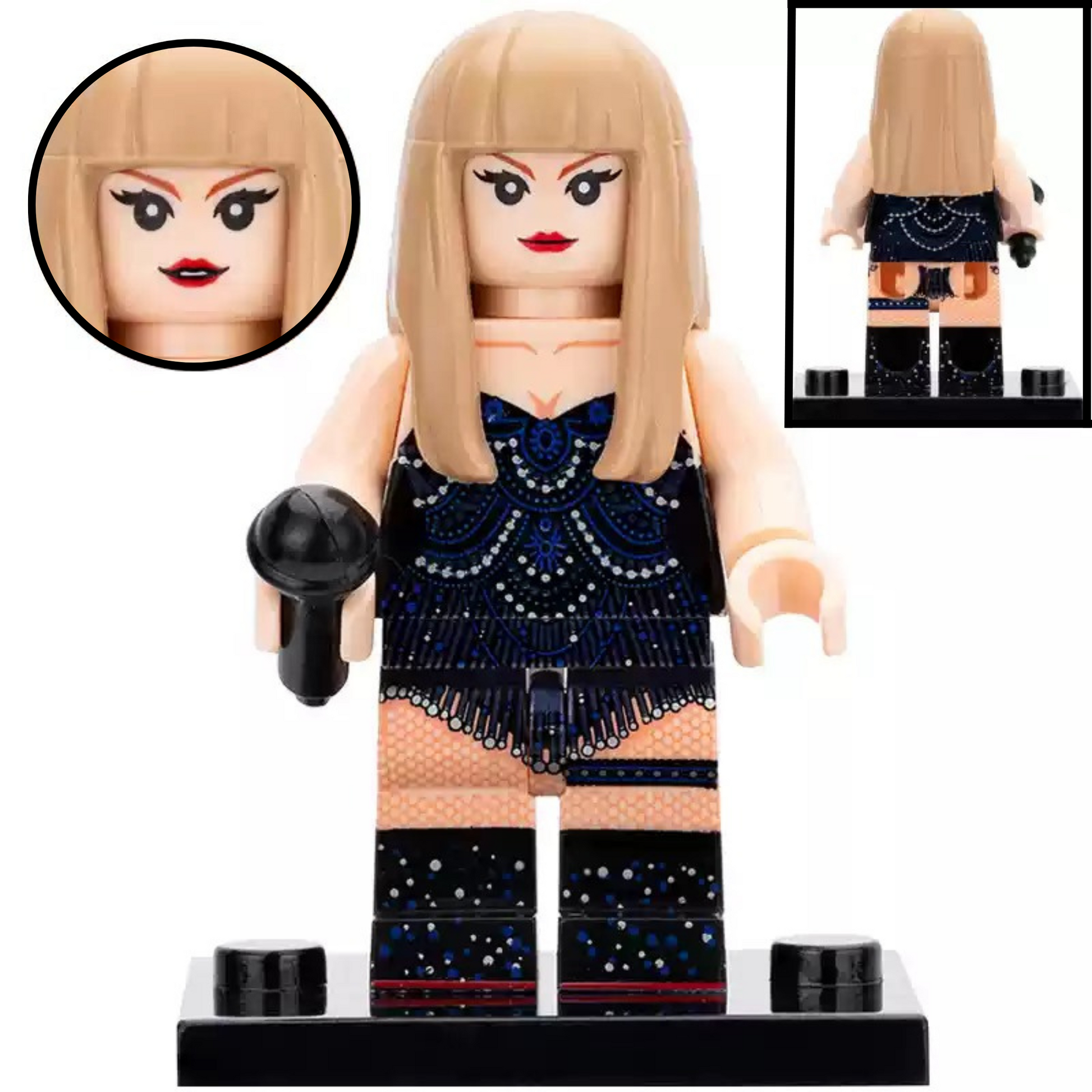 Taylor Swift Black Dress Custom Musician Minifigure1