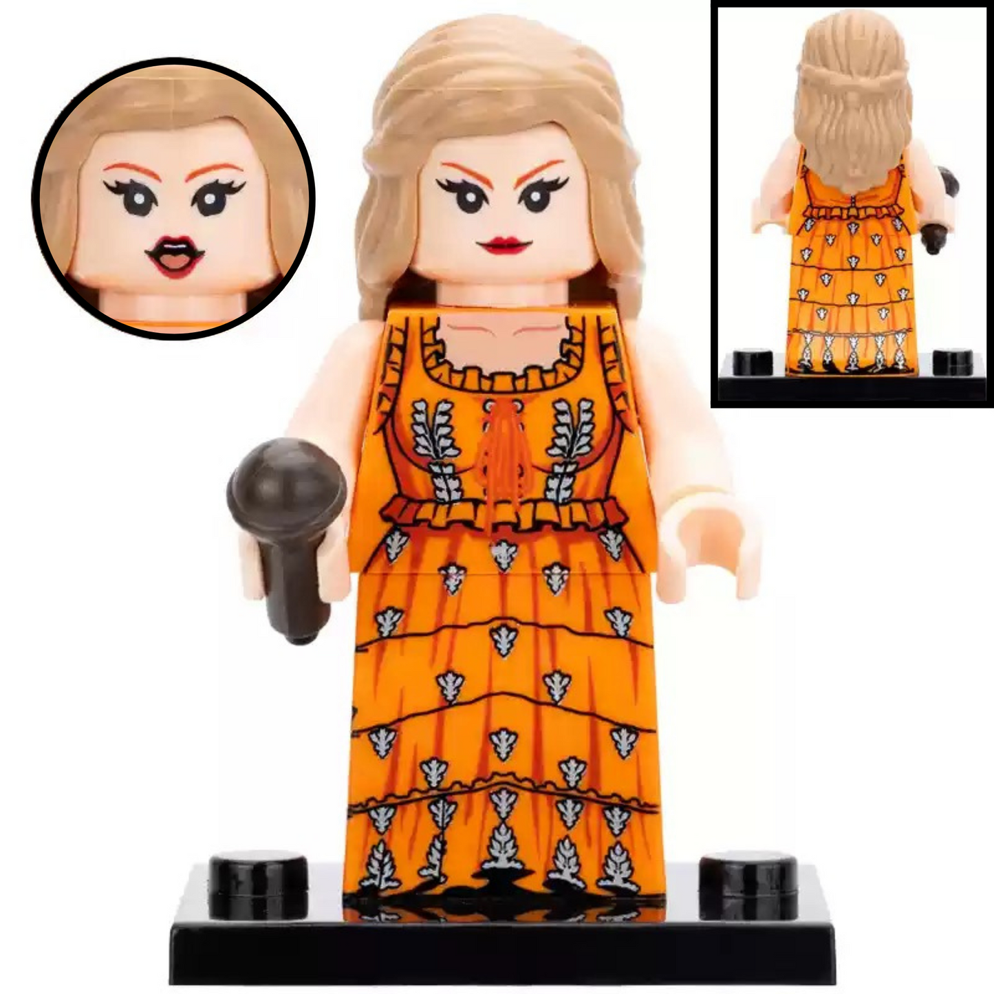 Taylor Swift Orange Dress Custom Musician Minifigure1