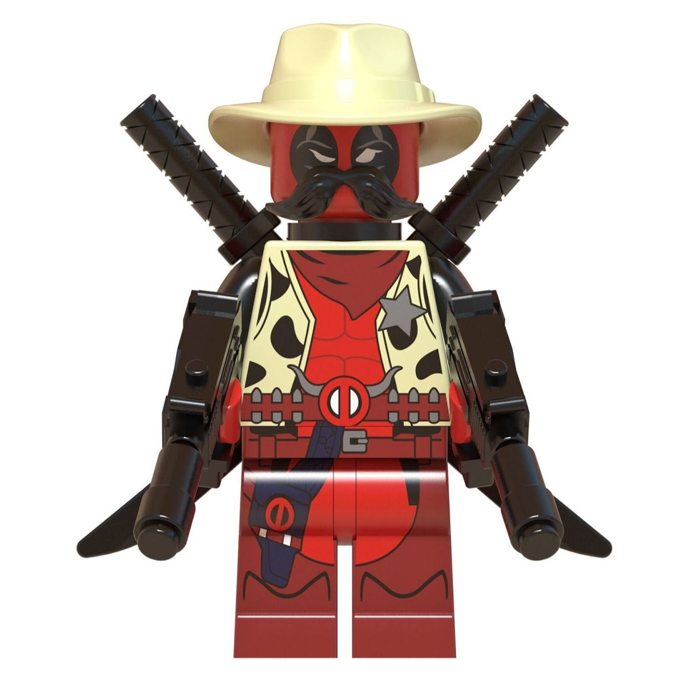 Sheriff Deadpool Custom Marvel Superhero Minifigure1