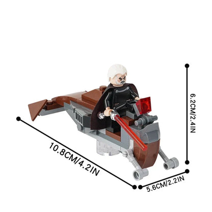 Flitknot Speeder Bike With Count Dooku Star Wars MOC2