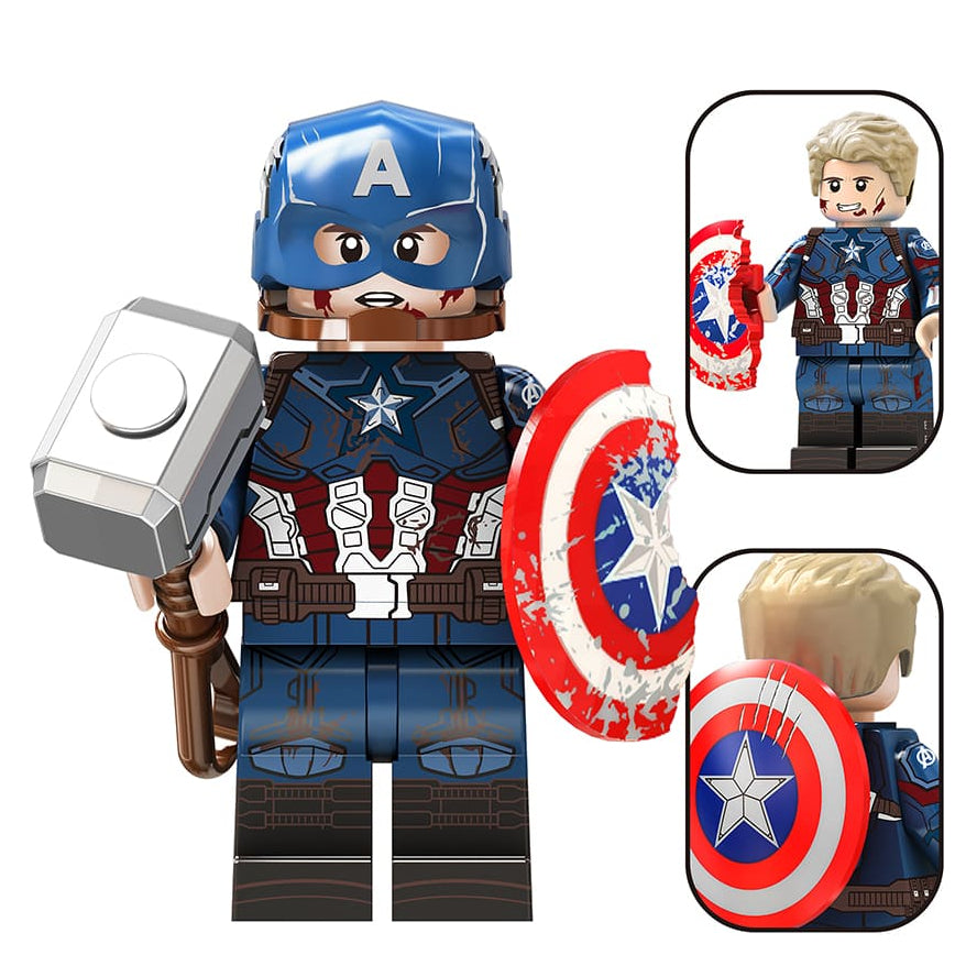 Captain America (Endgame) (damaged suit) Custom Marvel Superhero Minifigure1