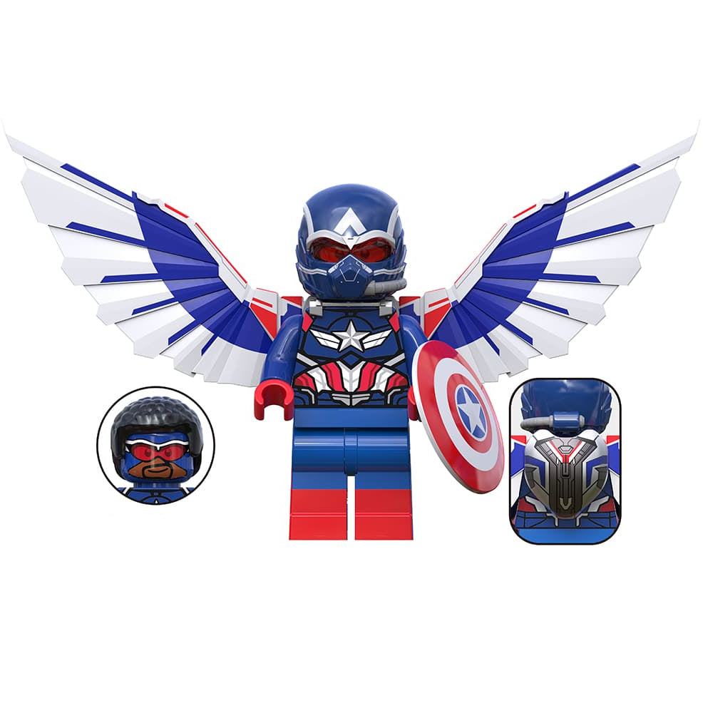 Captain America (Sam Wilson) (Brave New World) Custom Marvel Superhero Minifigure1
