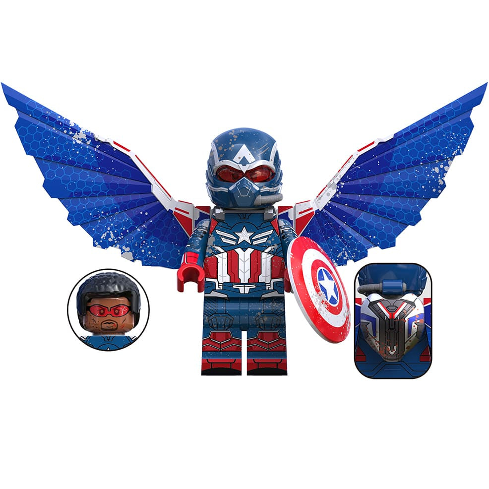 Captain America (Sam Wilson) (Brave New World) Custom Marvel Superhero Minifigure1