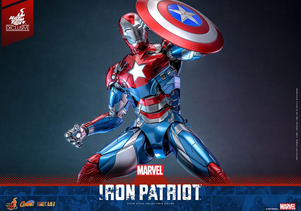 Marvel Comic Diecast Masterpiece Action Figure 1/6 Iron Patriot Hot Toys Exclusive 32cm15