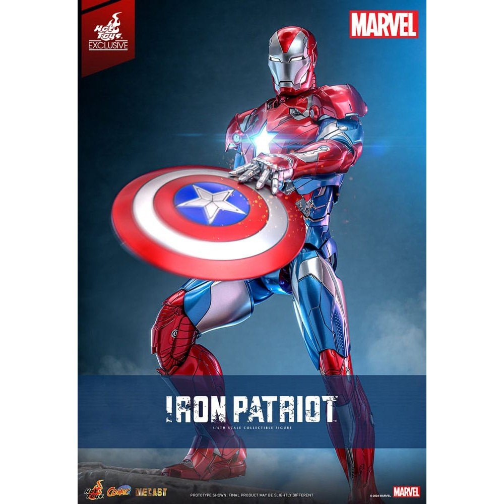 Marvel Comic Diecast Masterpiece Action Figure 1/6 Iron Patriot Hot Toys Exclusive 32cm2