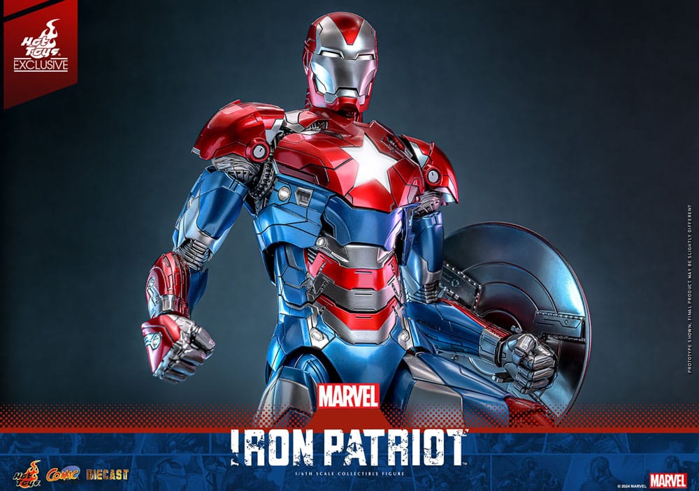 Marvel Comic Diecast Masterpiece Action Figure 1/6 Iron Patriot Hot Toys Exclusive 32cm14