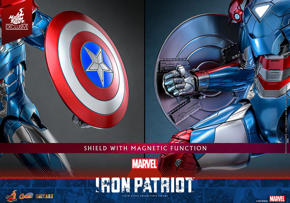 Marvel Comic Diecast Masterpiece Action Figure 1/6 Iron Patriot Hot Toys Exclusive 32cm18