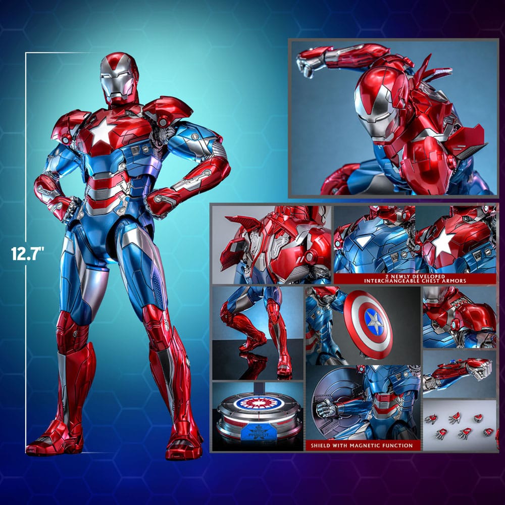 Marvel Comic Diecast Masterpiece Action Figure 1/6 Iron Patriot Hot Toys Exclusive 32cm20