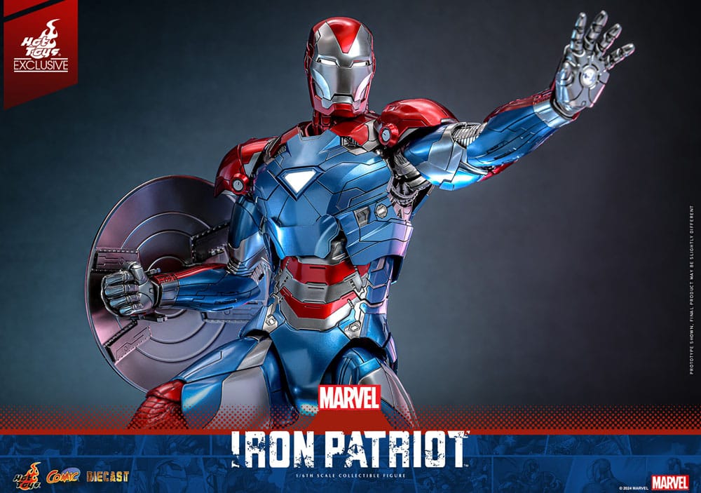Marvel Comic Diecast Masterpiece Action Figure 1/6 Iron Patriot Hot Toys Exclusive 32cm12