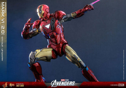 Marvel's The Avengers Movie Masterpiece Diecast Action Figure 1/6 Iron Man Mark VI (2.0) with Suit-Up Gantry 32cm16