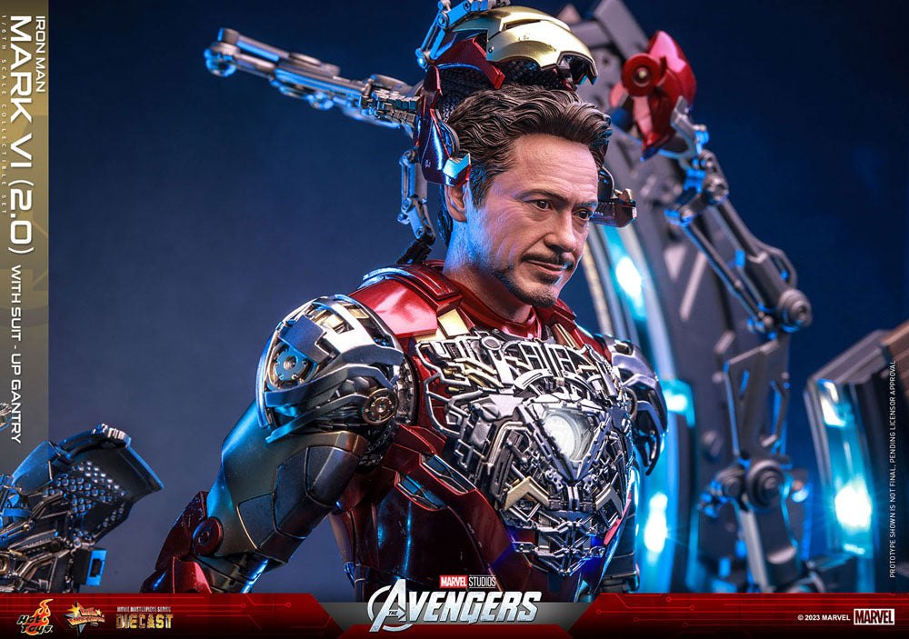 Marvel's The Avengers Movie Masterpiece Diecast Action Figure 1/6 Iron Man Mark VI (2.0) with Suit-Up Gantry 32cm15