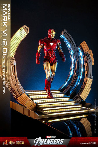 Marvel's The Avengers Movie Masterpiece Diecast Action Figure 1/6 Iron Man Mark VI (2.0) with Suit-Up Gantry 32cm13