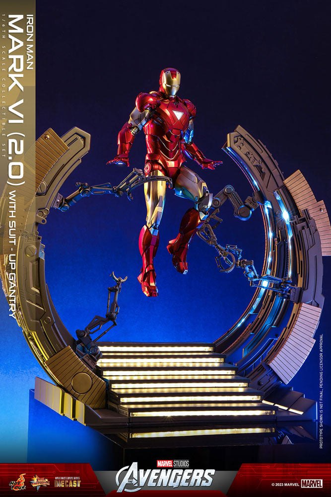 Marvel's The Avengers Movie Masterpiece Diecast Action Figure 1/6 Iron Man Mark VI (2.0) with Suit-Up Gantry 32cm6