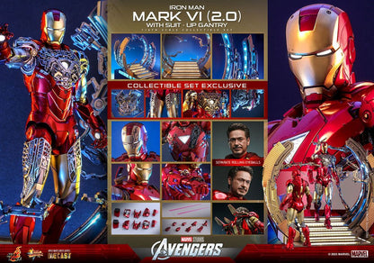 Marvel's The Avengers Movie Masterpiece Diecast Action Figure 1/6 Iron Man Mark VI (2.0) with Suit-Up Gantry 32cm22