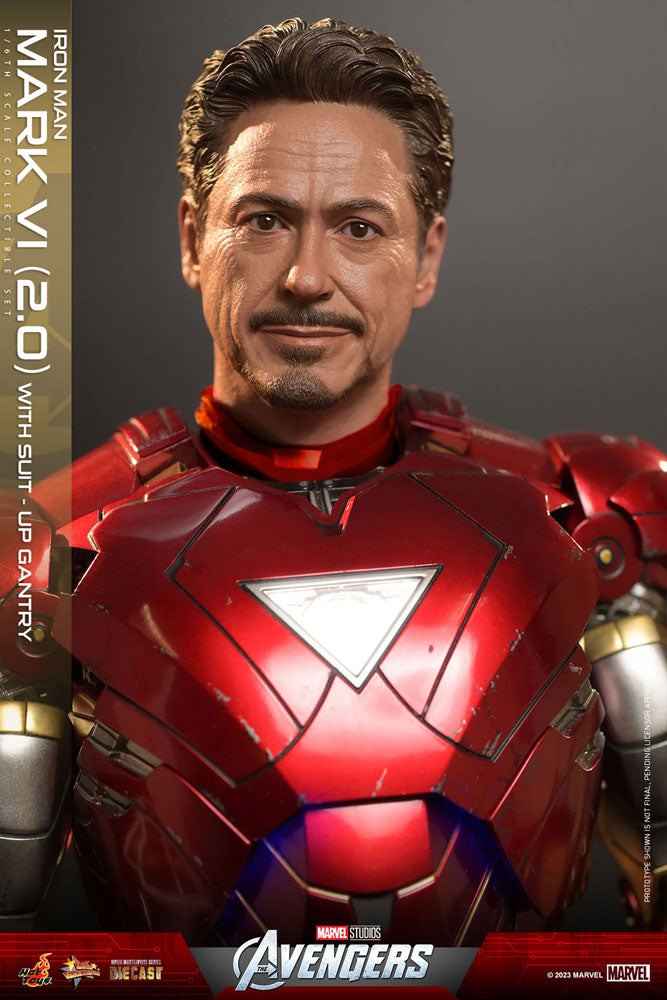 Marvel's The Avengers Movie Masterpiece Diecast Action Figure 1/6 Iron Man Mark VI (2.0) with Suit-Up Gantry 32cm7