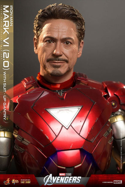 Marvel's The Avengers Movie Masterpiece Diecast Action Figure 1/6 Iron Man Mark VI (2.0) with Suit-Up Gantry 32cm7