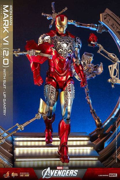 Marvel's The Avengers Movie Masterpiece Diecast Action Figure 1/6 Iron Man Mark VI (2.0) with Suit-Up Gantry 32cm4