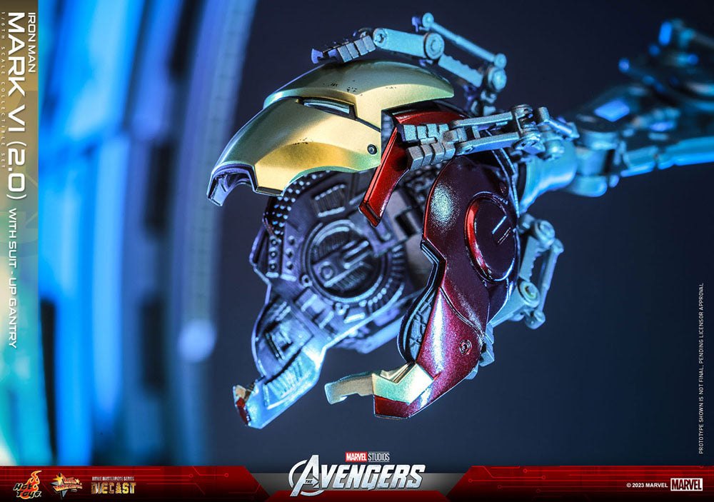 Marvel's The Avengers Movie Masterpiece Diecast Action Figure 1/6 Iron Man Mark VI (2.0) with Suit-Up Gantry 32cm20