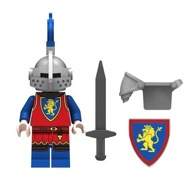 Red Lion Medieval Knight Custom Soldier Minifigure1