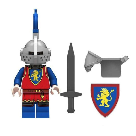 Red Lion Medieval Knight Custom Soldier Minifigure1