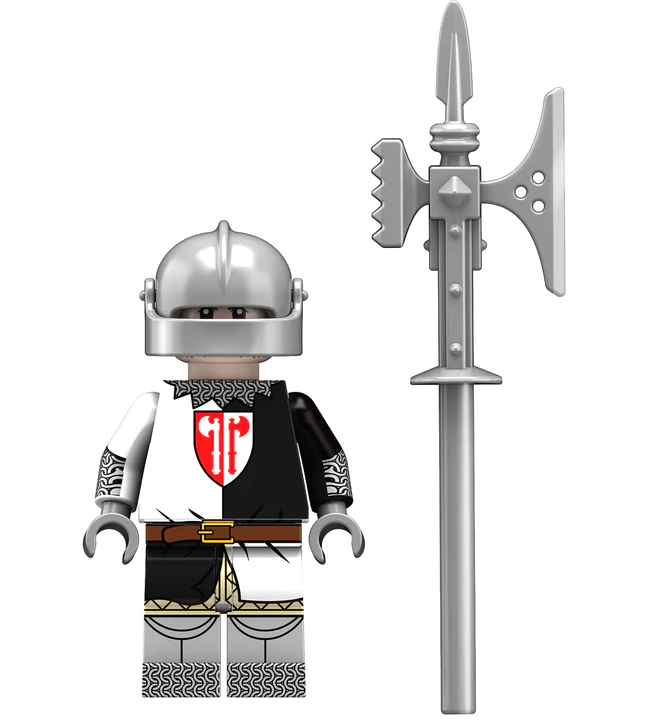 Medieval Knight with Poleaxe Custom Minifigure1