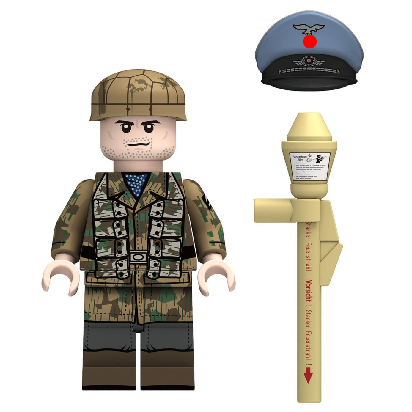 WW2 German Luftwaffe Soldier (Panzerfaust) Custom Minifigure1
