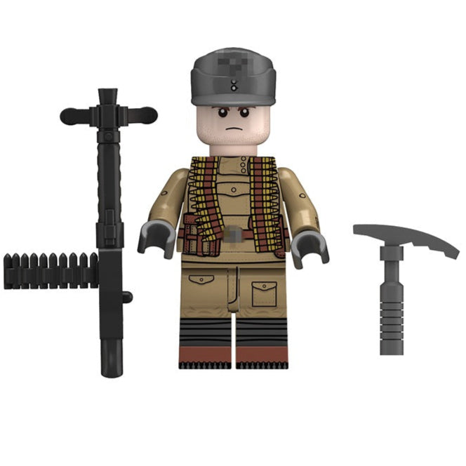 WW2 German Gebirgsjager Soldier (MG34) Custom Military Minifigure