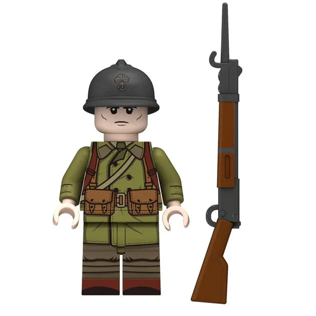 WW2 French Infantry Soldier Custom Military Minifigure