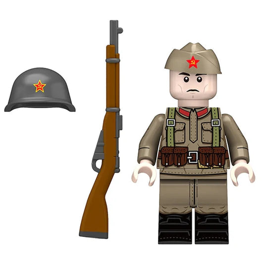 World War II Soviet infantry Soldier Custom Military Minifigure1