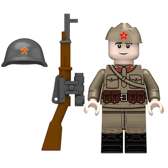 World War II Soviet infantry Soldier Custom Military Minifigure1