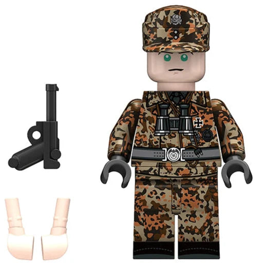 WW2 German Oak Leaf Pattern Panzer Soldier Custom Military Minifigure1