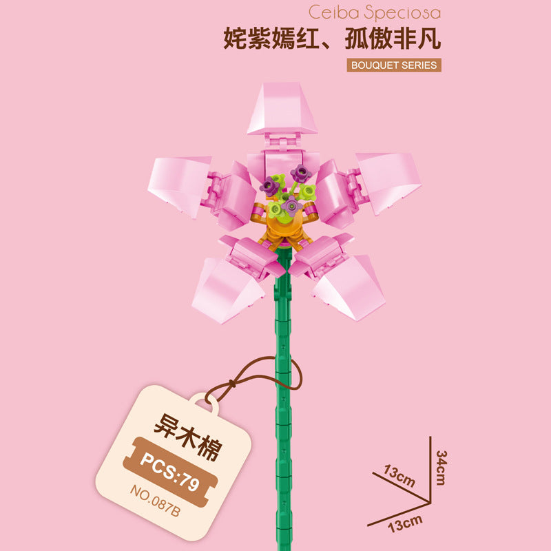 087B-7-Kapok Building Block Flower (79pcs)
